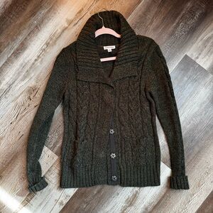 St. John's Bay Dark Green Cable Knit Cardigan